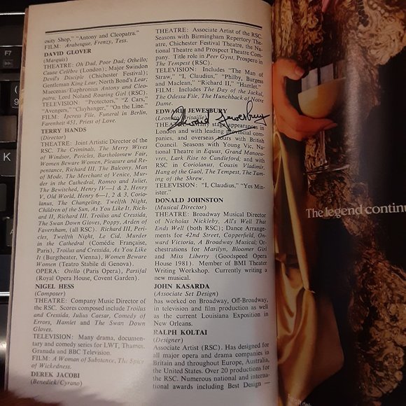 Royal Shakespeare Playbill Opening 1984 Cyrano Much Ado Nothing Cast Signed - Picture 8 of 11